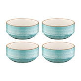 Bonna China Sea Blue dia.5.5" h:2.5" 17 oz. Round Blue Porcelain Bowl (Set of 4)